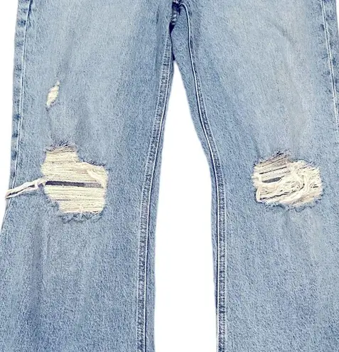 Garage  DENIM DISTRESSED HIGH RISE RIPPED DEMIM LIGHT BLUE JEANS FLARED 28