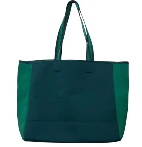 Summersalt NWT Neoprene Beach Tote Green Teal Snap Closure Bag Summer Travel