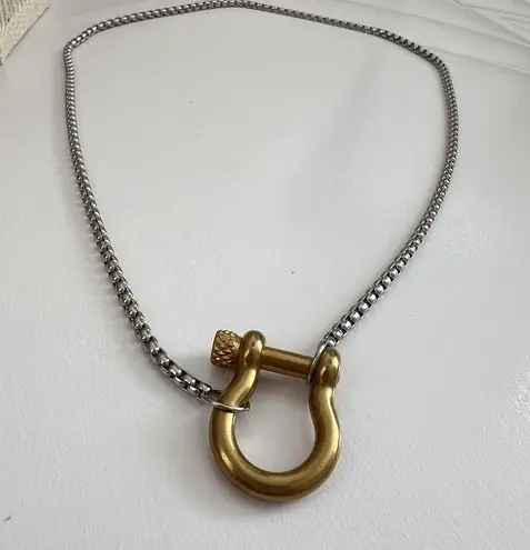 Carabiner Holder Necklace Stainless Steel Womens Jewelry Gold