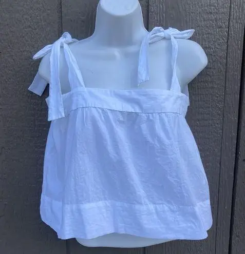 Wiggy Kit White Sleeveless Tie Strap Crop Top Blouse Women’s Size XS