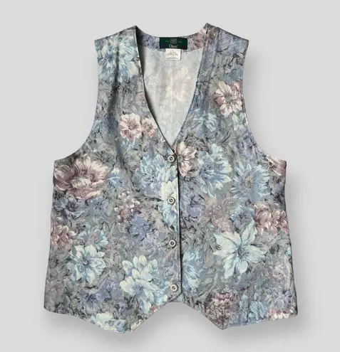 Orvis Vintage Pastel Tapestry Floral Button-Front Vest