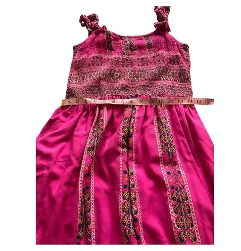 EUC pink boho Western print baby doll midi tank dress Mi Ami Francesca’s L Size L