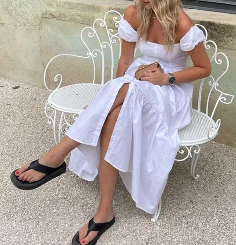 STAUD Elio Dress in White 4