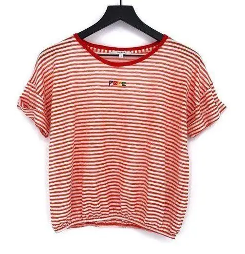 Pepe Jeans Sasha T-Shirt Red White Stripe M