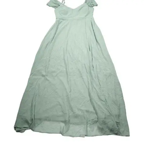 Birdy Grey Devin Convertible Chiffon Bridesmaid Dress Sage Green XL Slit