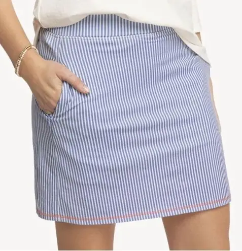 Spartina 449 Blue and White Nautical Striped Athletic/Athleisure Golf Skirt Sz M