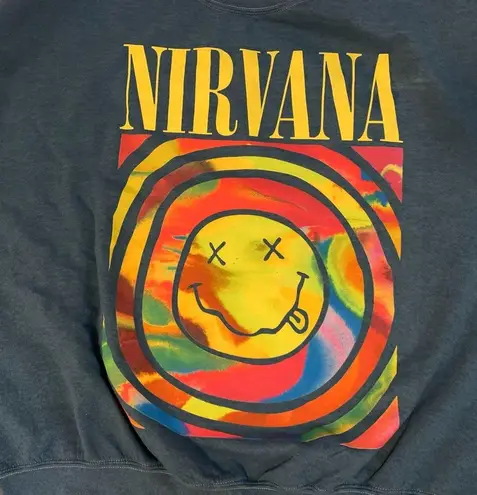 Nirvana Smile overdyed sweatshirt oversized size S|M