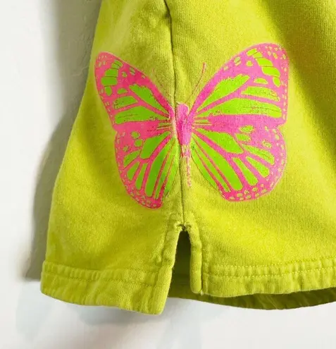 frankie's bikinis Frankie’s Bikinis Burl High Rise Athletic Sweatshort Butterfly Neon Casual Small