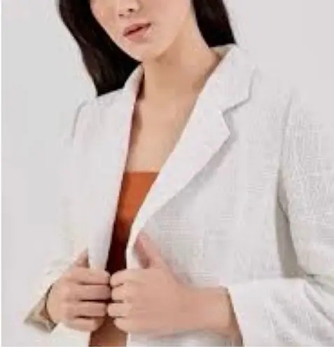 Shelby & Palmer White / Cream Textured Shimmer Blazer Size Large