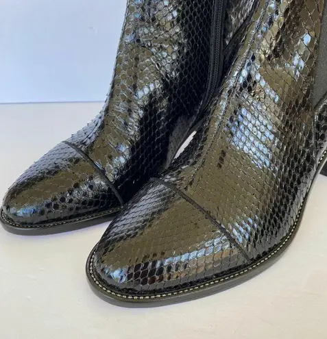 Alexandre Birman NEW Margareth Black Python Chelsea Bootie Size 40.5 (US 10)