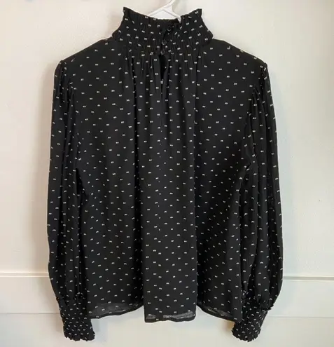 Staccato Black & White Turtleneck Long Sleeve Blouse