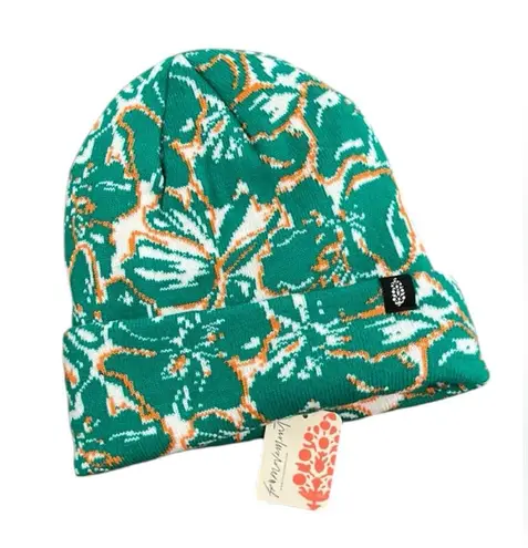 NWT FP FREE PEOPLE MOVEMENT Green and Orange Patterned Beanie