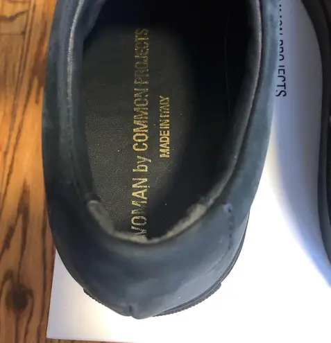 Common Projects EUC Achilles Low sneakers tennis shoes trainers navy blue suede 8 38 M