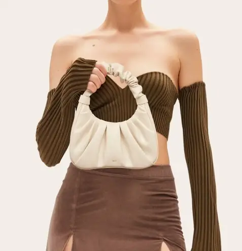 JW Pei GABBI RUCHED HOBO HANDBAG - IVORY