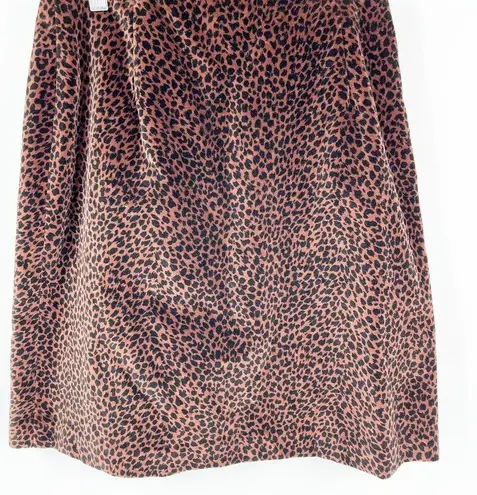 J. McLaughlin  Womens Leopard Animal Printed Velvet Mini Skirt Size 6 Brown