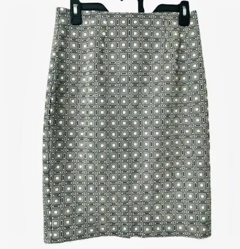 Amanda & Chelsea Vintage Stretch Pencil midi Skirt Size 4 black white Square