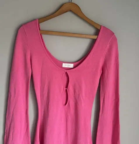 Meshki NEW Birdie Long Sleeve Knit Mini Dress in Bubblegum XXS