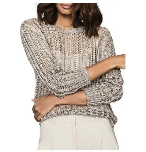 Reiss Poly Space-Dye Open Knit Sweater size Small