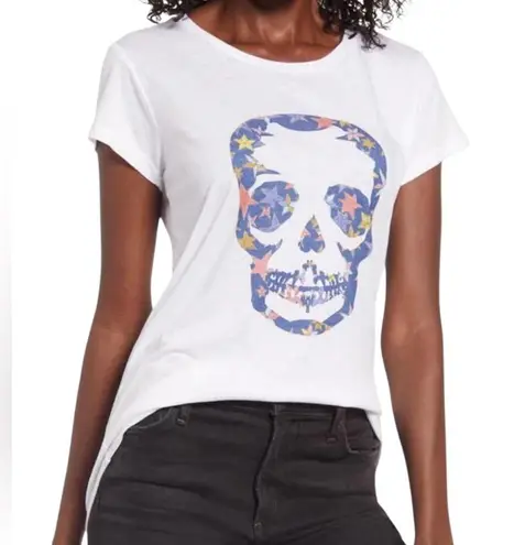 Zadig & Voltaire Star Skull Skinny Print T Shirt White Size XS