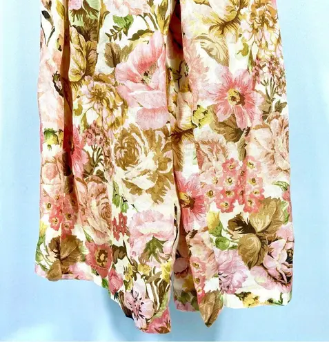 Zimmermann Golden Belted Strapless Linen Jumpsuit Pink Rose Floral US 6 NWT