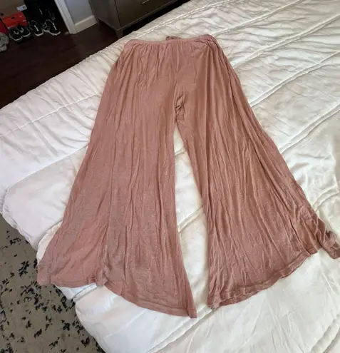 Free People beach intimately nude mauve palazzo wide leg pants S