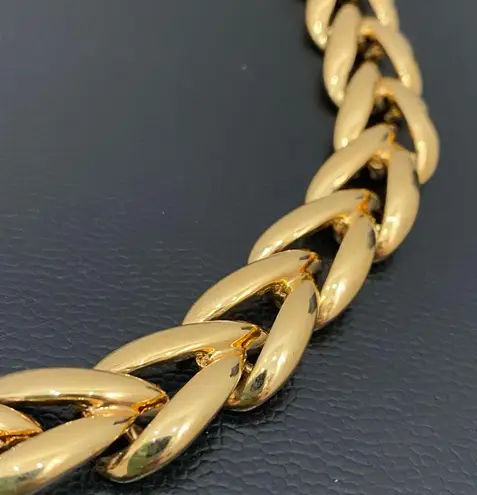 Vintage NAPIER Pat 4.774.749 Gold Link Chain 16” Chunky Necklace 62.7g