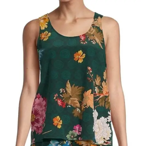 Johnny Was Roselyn 100% Silk Floral Print Tank Top M