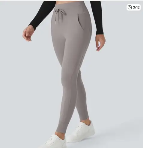 Halara  SoftlyZero Plush High Waisted Drawstring Pocket Plain Full Length Joggers thumbnail 3