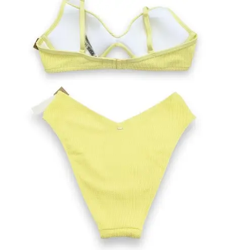 PINK - Victoria's Secret NWT Pink by Victoria’s Secret Two-Piece Bikini Swimsuit in Yellow Tulip Size XL