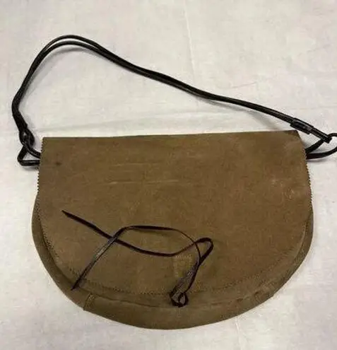 Prune Brown Suede Leather Crossbody Saddle Bag Boho Vintage Style Purse