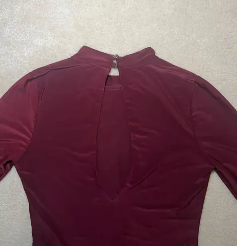 Burgundy Long Sleeve Bodysuit | Medium Red