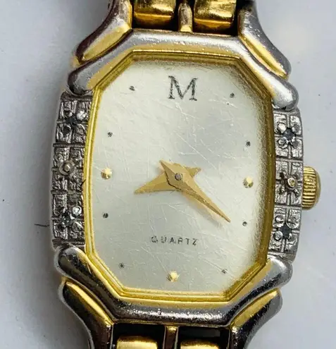 Monet  M 17mm ladies Quartz watch gold tone size 6.75” runs