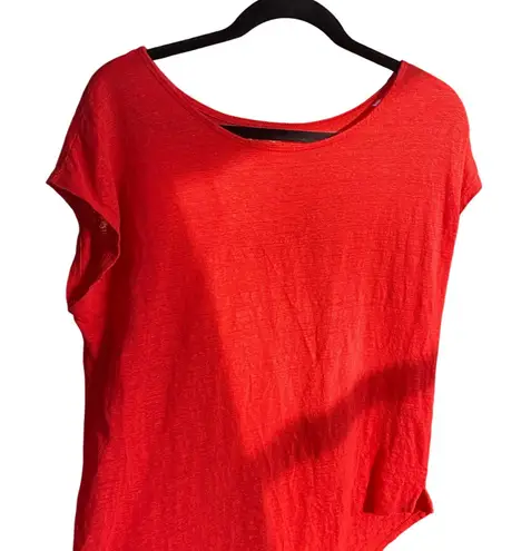 Sigrid Olsen  Linen Knit Red Tunic Top XL Scandigirl Earthy Holiday Boho Lounge thumbnail 1