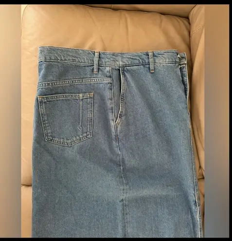 Derek Lam 10 Crosby Cotton High Rise Denim Maxi Skirt