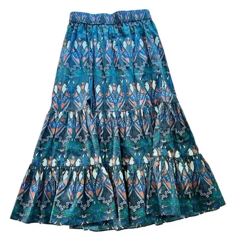 Cara Cara Chase Skirt in Forest Biome Deco Size Medium NEW Maxi Boho A Line Blue