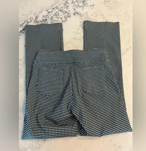 J. McLaughlin Navy & White Gingham Pull On Maise Ankle Stretch Pants 0 NWOT Blue