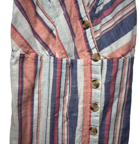 Sandy & Sid Womens Dress Medium Cotton Linen Blend Midi Beachy Coastal Romantic