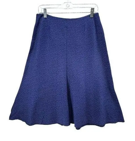 CAbi  Skirt Womens Size 4 Patriot Blue Textured Tulip Midi Skirt Flare Stretch