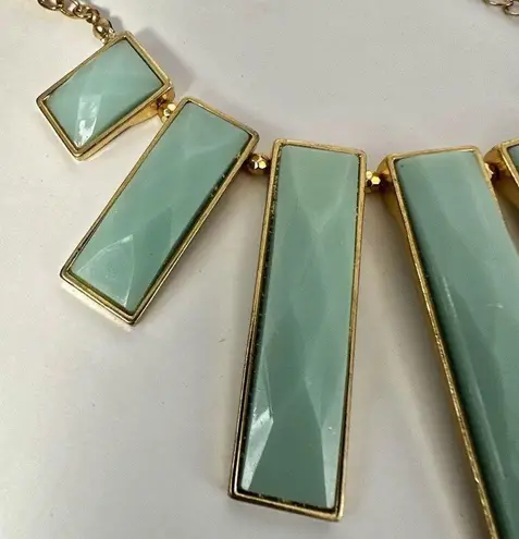 The Bar Light green rectangle statement necklace