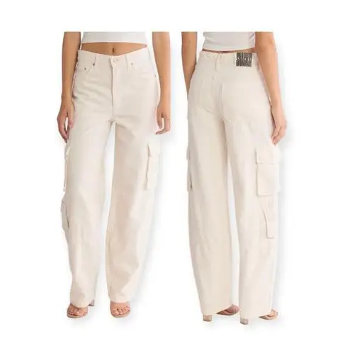 MOTHER Snacks The Side Dish Cargo Skimp Jeans White Baggy Sz 29 NWT $330 USA