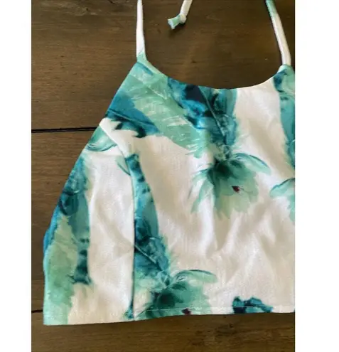 L’atiste By Amy Green Floral Crop Top Halter Tie Festival Medium