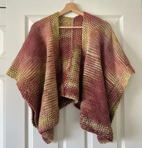 Handmade Multicolor Hand Knit Women's Sweater One Size