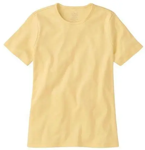 L.L.Bean  Women's Pima Cotton Tee, Short-
Sleeve Crewneck in Yellow