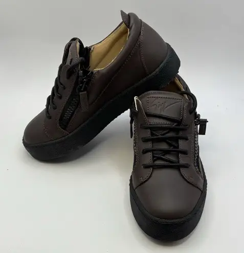 Giuseppe Zanotti Donna Leather Sneakers Womens Brown US 6.5/EU36.5 Made In Italy