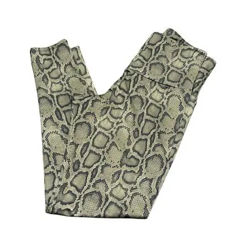 Onzie Green Black Snakeskin Smooth Legging Animal Print High Waist Small Medium