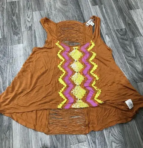Decree Rustic Orange Tank Top; size Medium Women’s