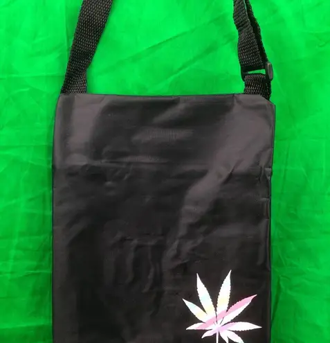 Handmade I Love Cannabis & Coffee Black Crossbody Purse