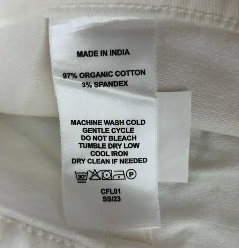 Quince Womens Organic Stretch Cotton Twill Wide-Leg Crop Pant White 32