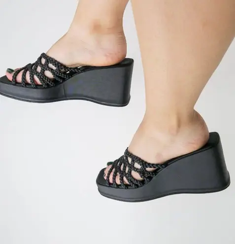 Bandolino Vintage 90s Braided Platform Wedge Sandals