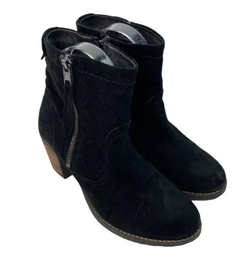 Taos Standout Black Suede Leather Boots Womens US 5.5 Reptile Embossed - Image 3